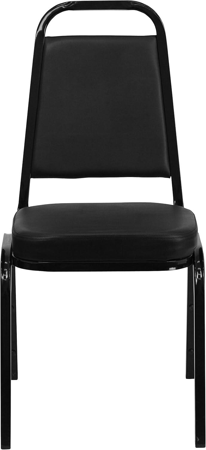 Hercules Series 20.25" Armless Stacking Banquet Chair in Black Vinyl