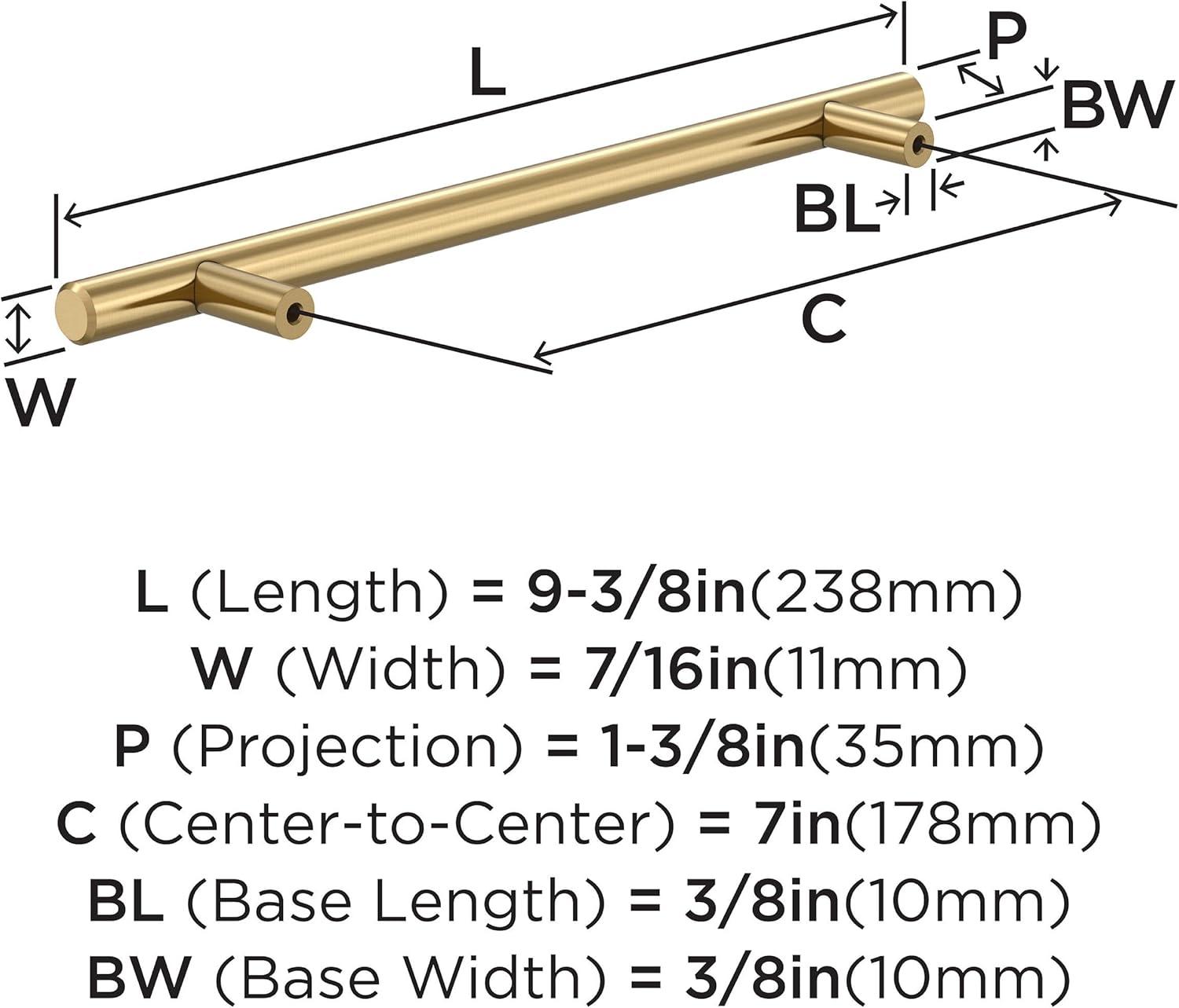 Bar Pulls 7 inch (178mm) Center-to-Center Champagne Bronze Cabinet Pull