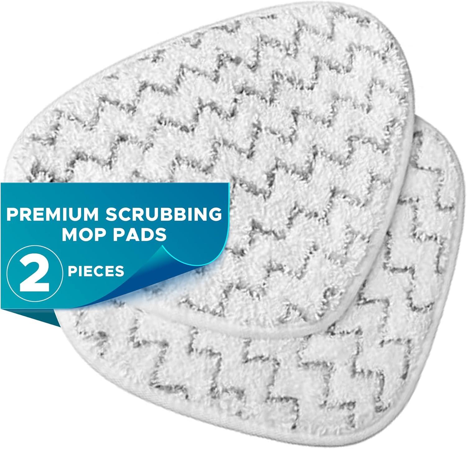 Steam and Go - Microfiber Steam Mop Pads W/ Scrubbing Strips, Washable, 2 Pieces