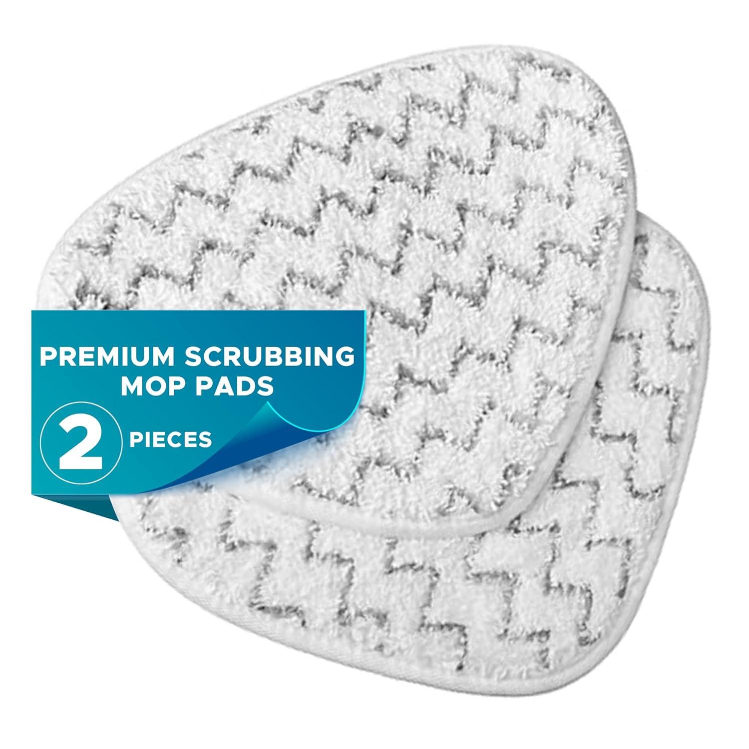 Steam and Go - Microfiber Steam Mop Pads W/ Scrubbing Strips, Washable, 2 Pieces