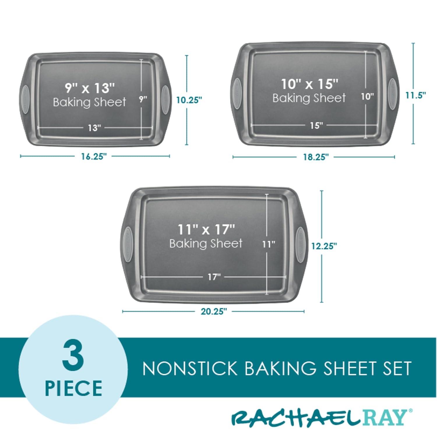 Rachael Ray Rachael Ray Nonstick Bakeware Cookie Pans / Baking Pans Set, 3 Piece