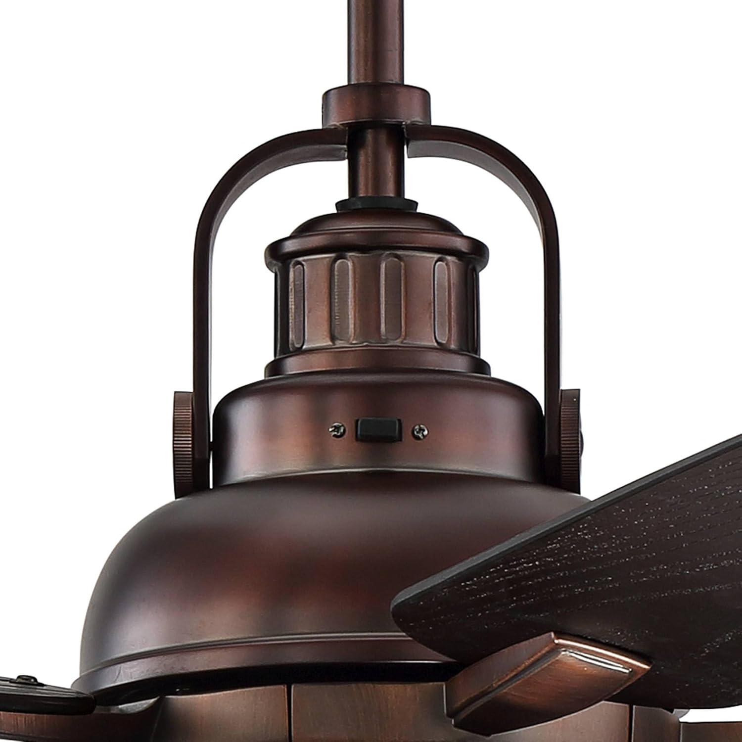 Casa Vieja 60" Wind and Sea Farmhouse Rustic Indoor Outdoor Ceiling Fan 5 Blade LED Light Remote Control Oil Rubbed Bronze Finish Bedroom Patio