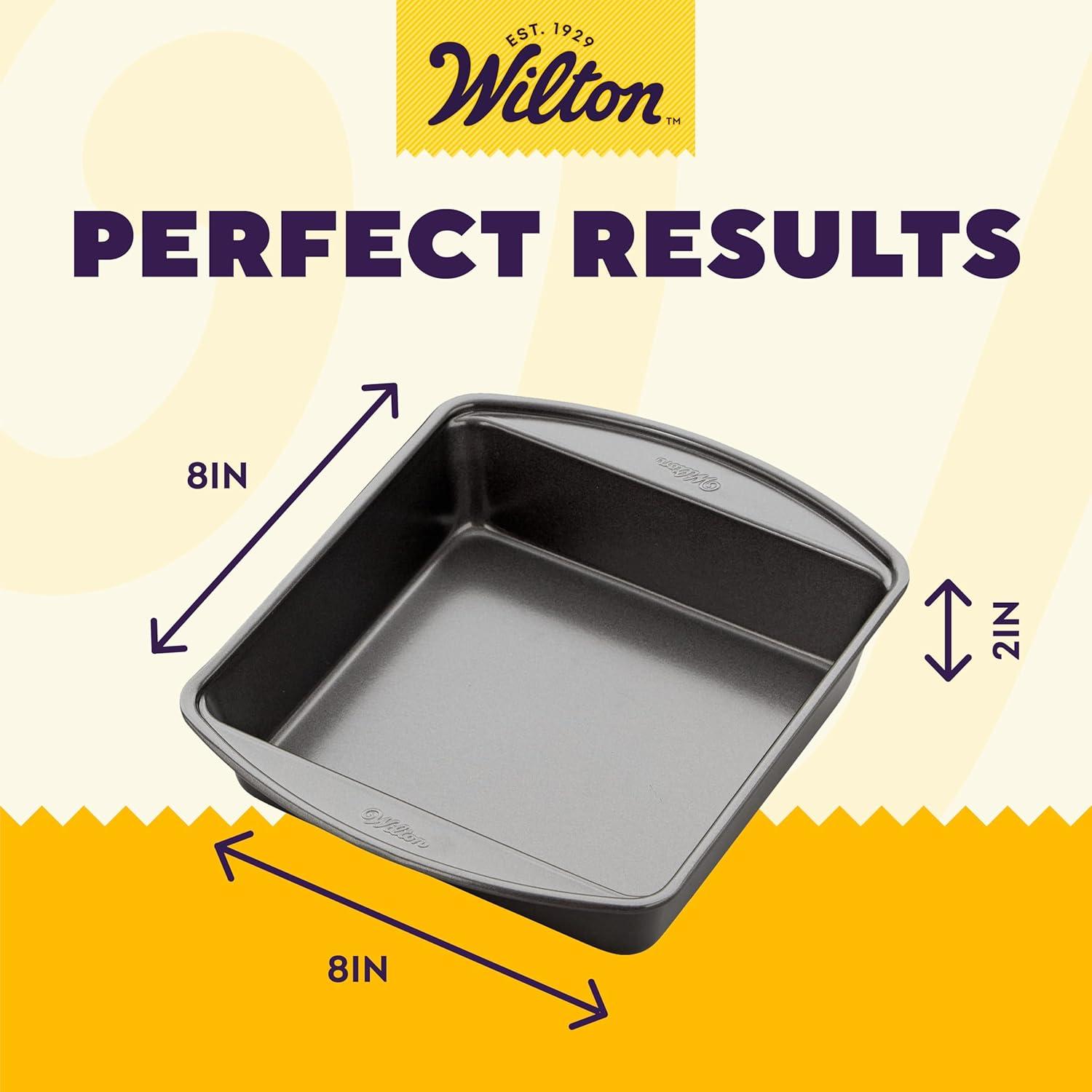 Wilton Perfect Results Steel Non-Stick Square 8-inch Cake Pan Set, 2-Count