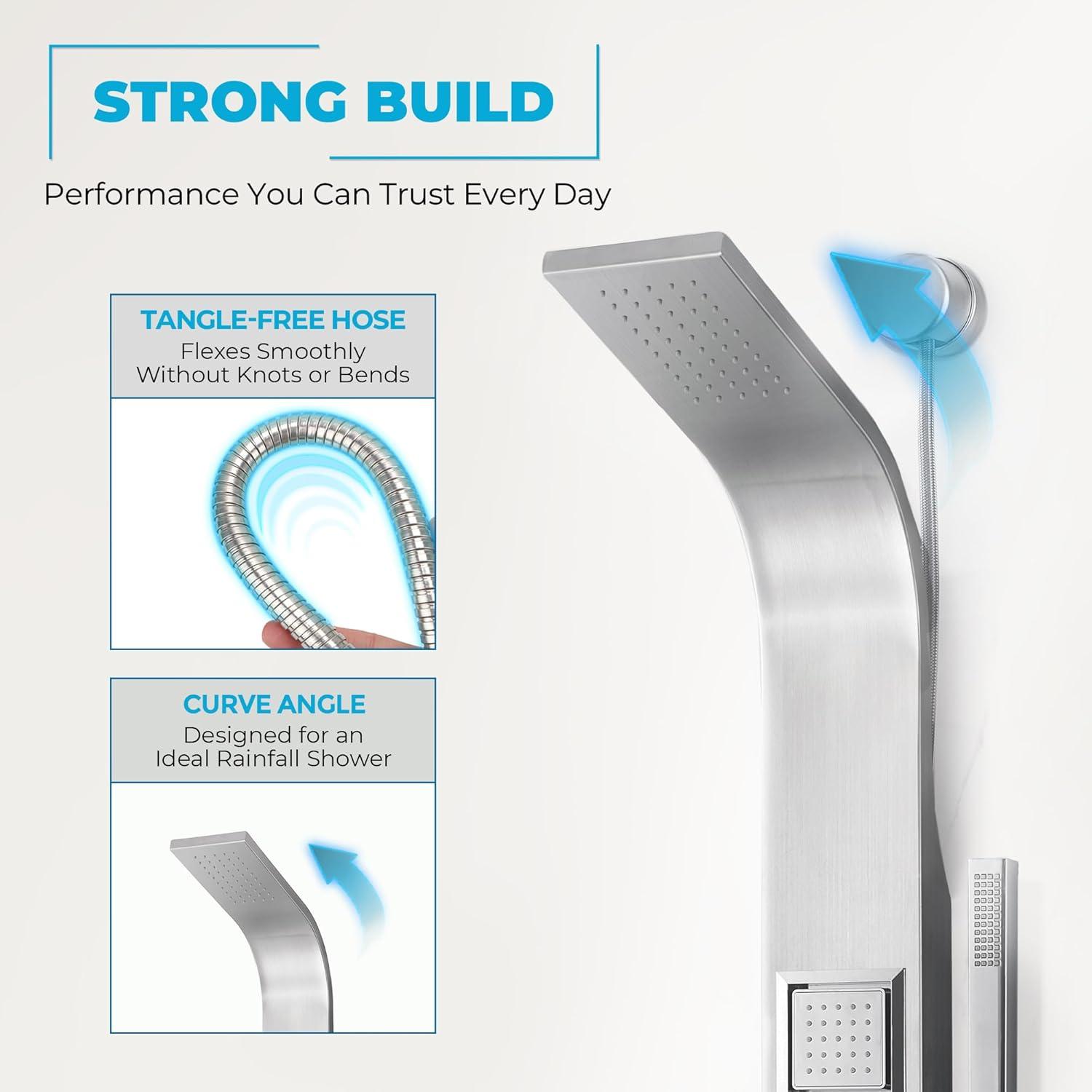 ANZZI Aura 39.37'' Shower Panel with Fixed Shower Head SP-AZ078BS