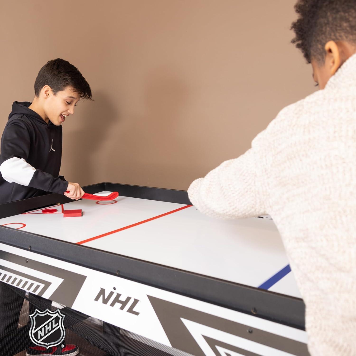 Nhl 60" Hat Trick 3-in-1 Hockey Table - Air, Knock & Knee Hockey - Air Powered, Includes Accessories
