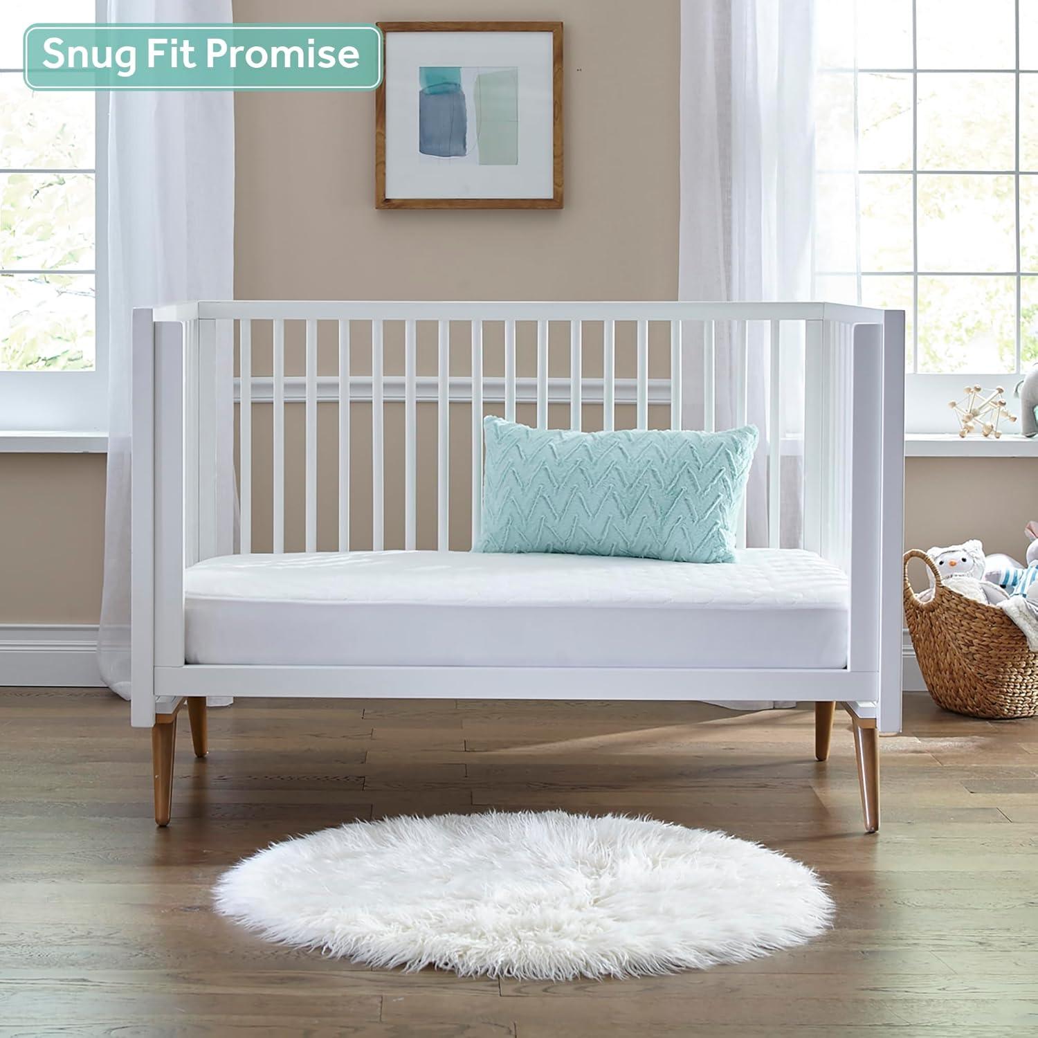 Sealy Orion 2-Stage Sustainable Antibacterial Baby Crib Mattress and Toddler Bed Mattress - White