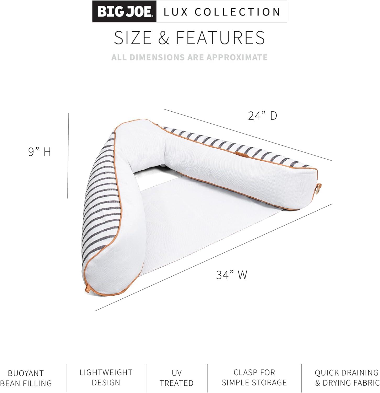 Big Joe Lux Bali Sling Pool Float 2 Pack, Black and White Cape Stripe, Premier Mesh, Durable UV Protected Polyester Blend, No Inflation Needed