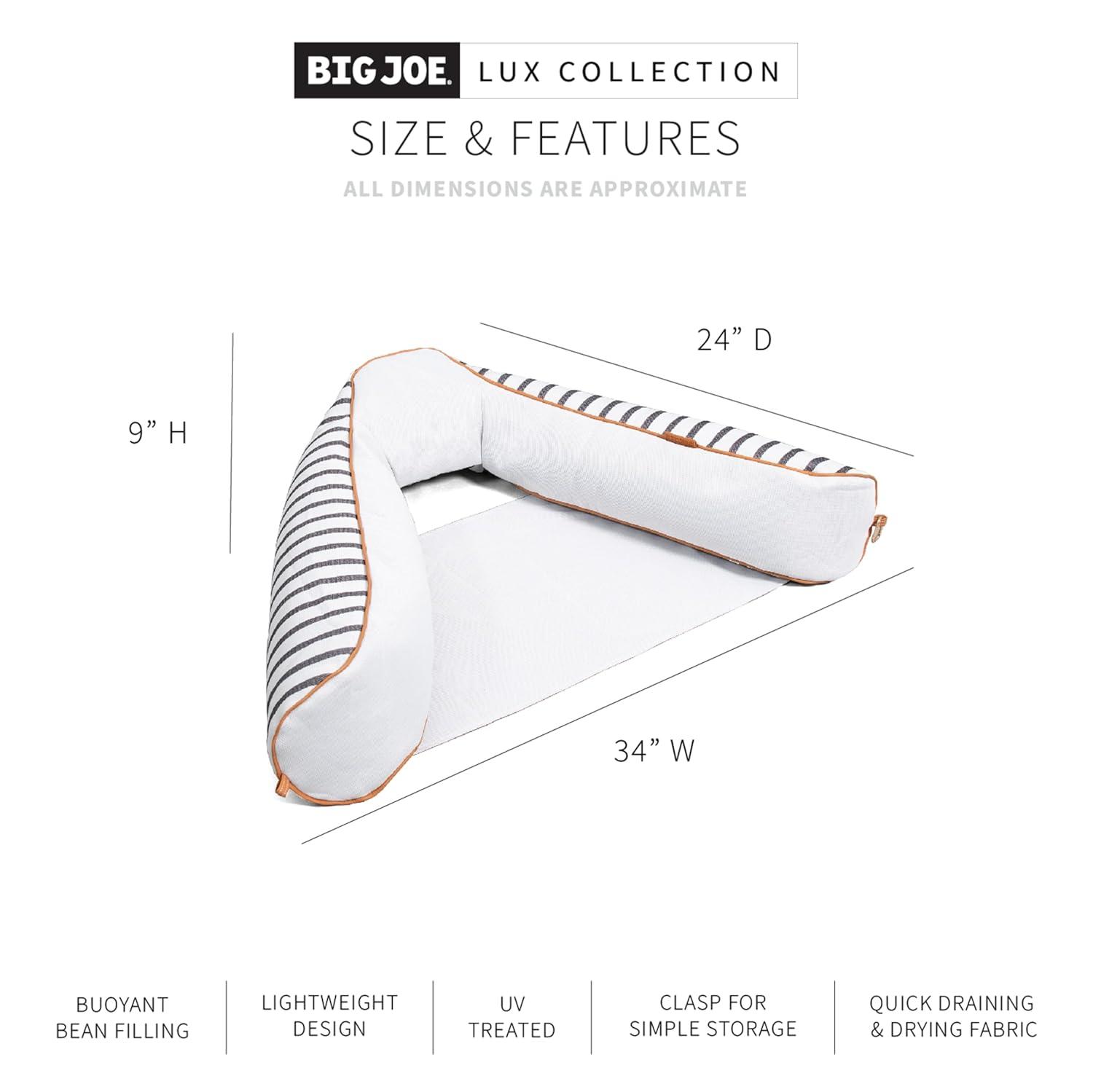 Big Joe Lux Bali Sling Pool Float 2 Pack, Black and White Cape Stripe, Premier Mesh, Durable UV Protected Polyester Blend, No Inflation Needed