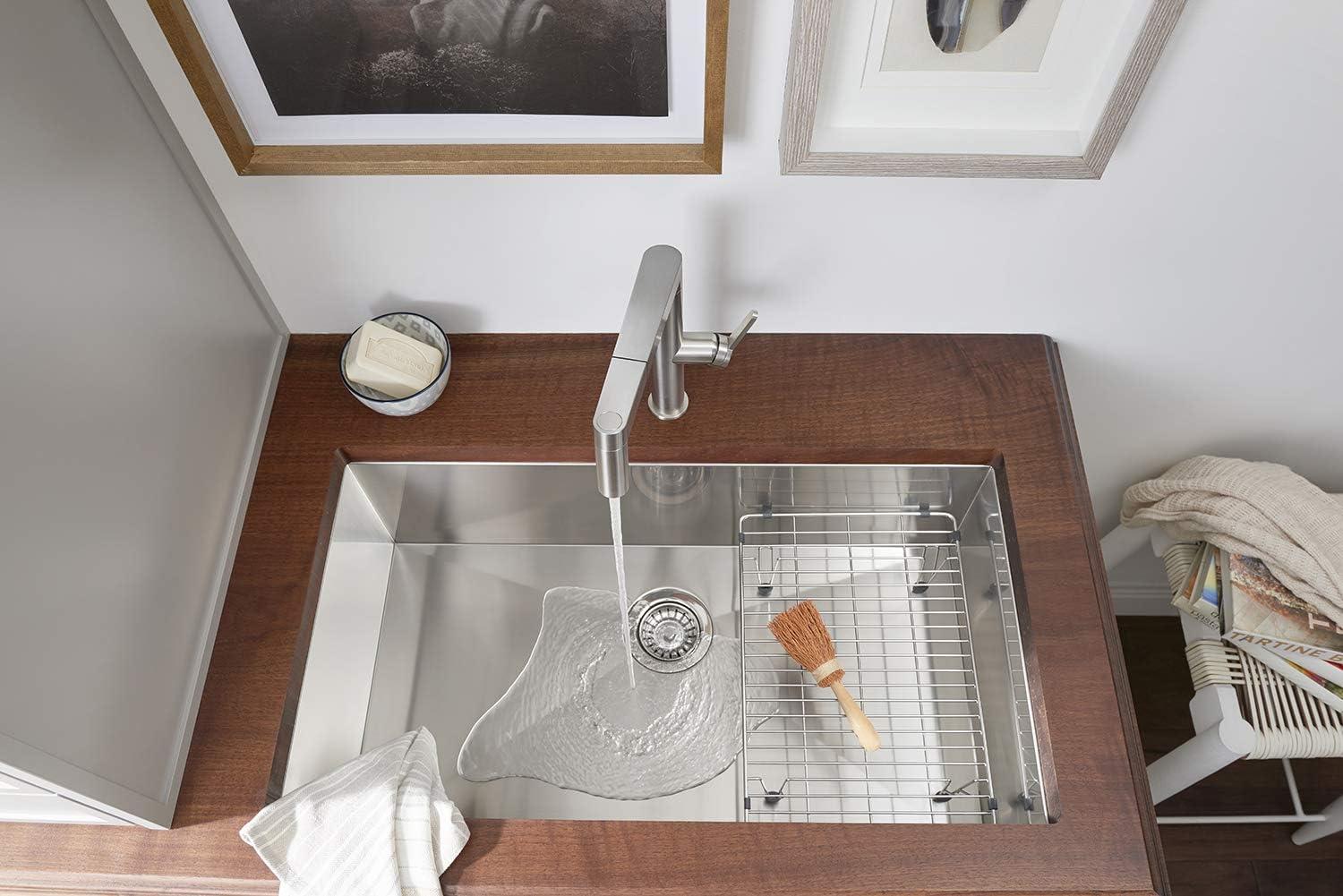Stainless Steel Elevated Sink Grid for Quatrus Ergon, Cerana 33" and Cuvee 32" Super Single Sinks