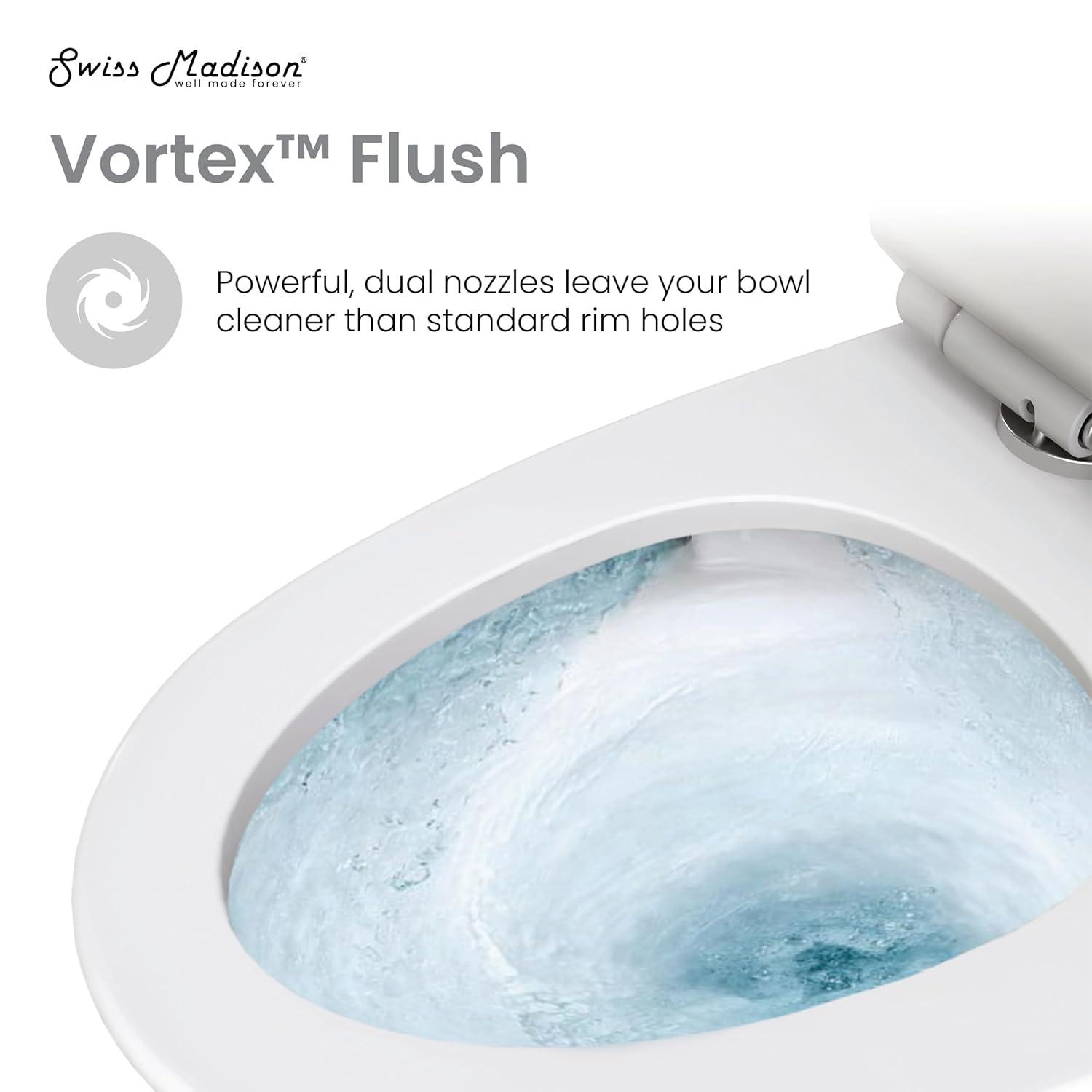 St. Tropez One Piece Elongated Toilet Dual Vortex Flush 1.6 GPF