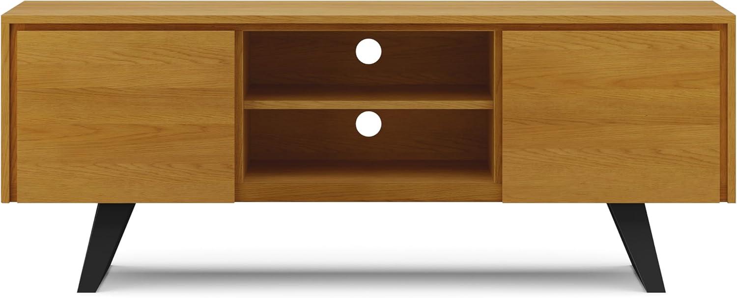 Simpli Home Lowry 63"W Solid Wood Modern Industrial TV Stand for TVs up to 70" with Storage