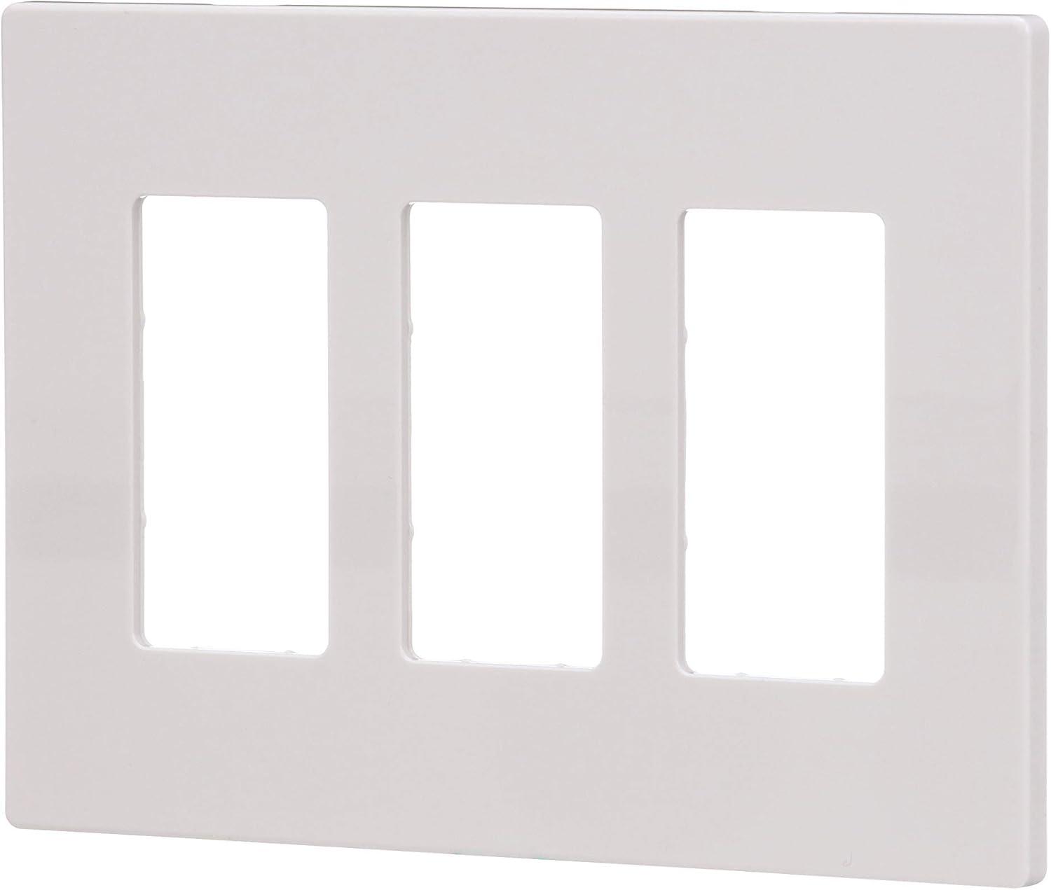 White Polycarbonate 3-Gang Screwless Wall Plate