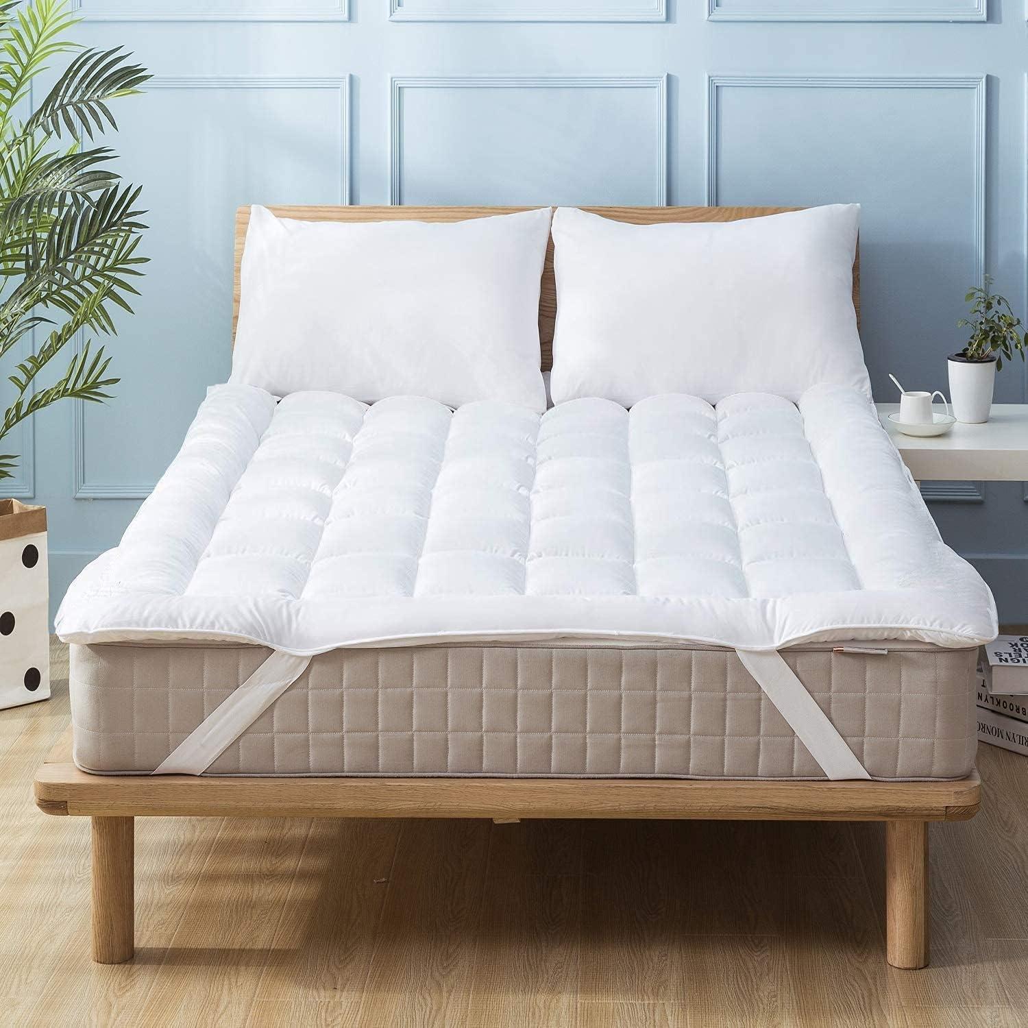 Twin White Down Alternative Quilted Mattress Topper