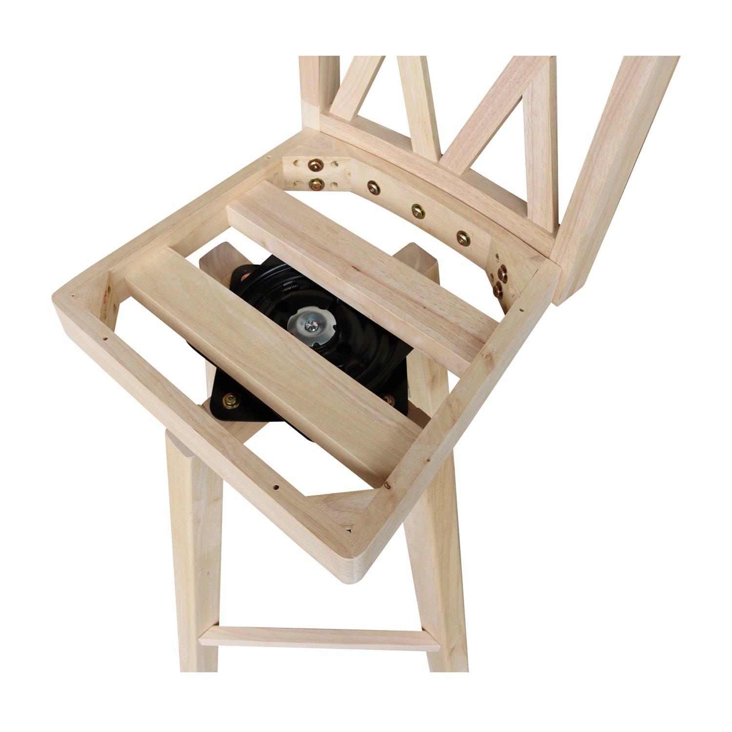 International Concepts Double "X" Back Bar Height Stool - With Swivel 30" Seat Height