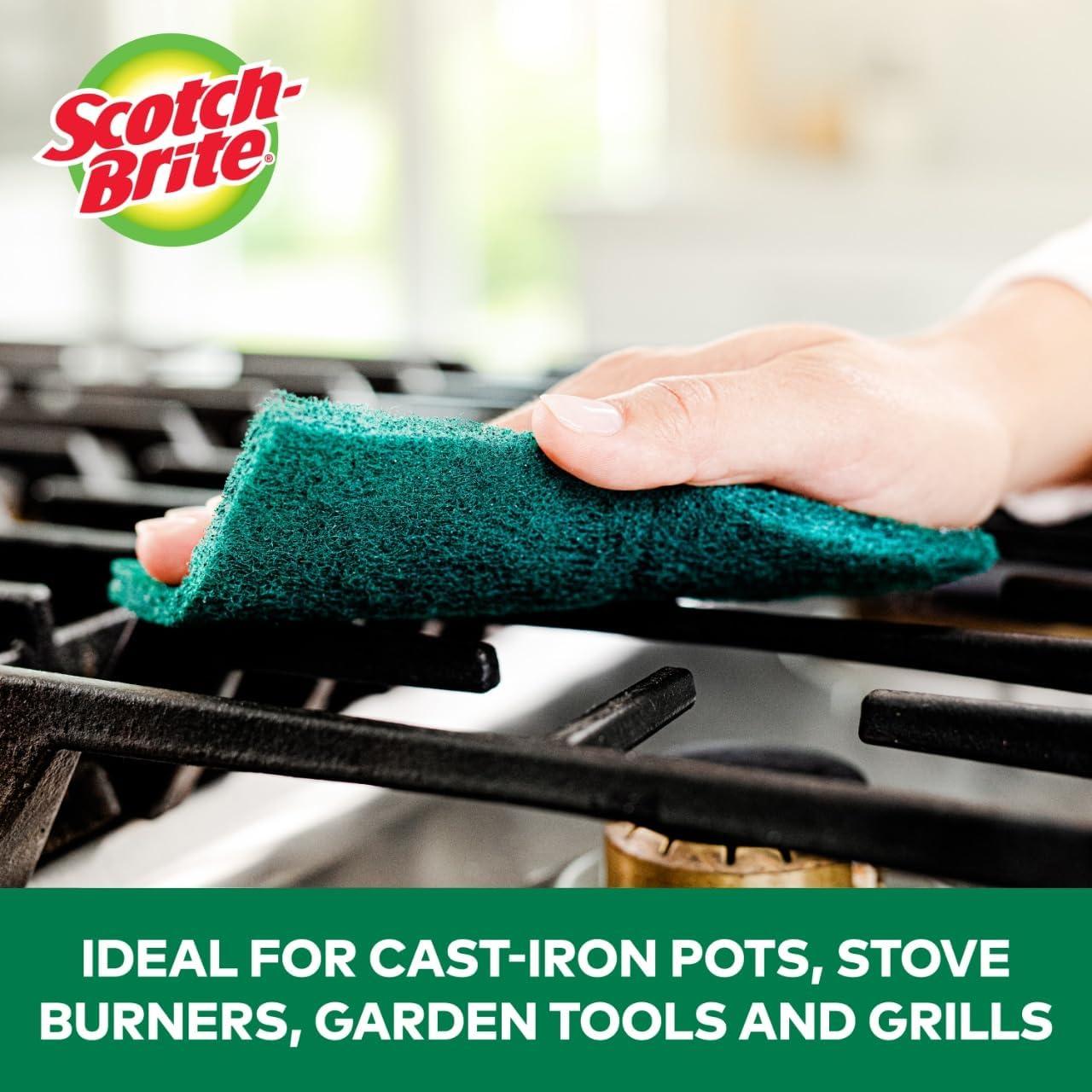 Scotch-Brite Heavy Duty Large Scour Pads, Scouring Pads for Kitchen and Dish Cleaning, 8 Pads