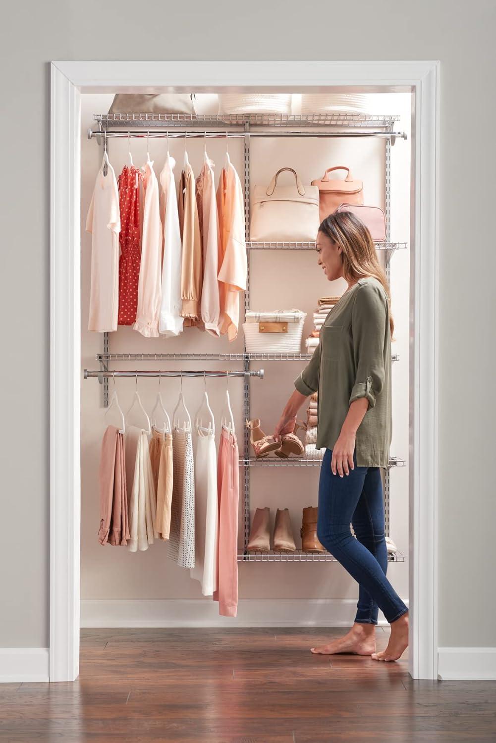 MAXAYA Deluxe Custom Closet Kit, 4-8 Ft. Adju...