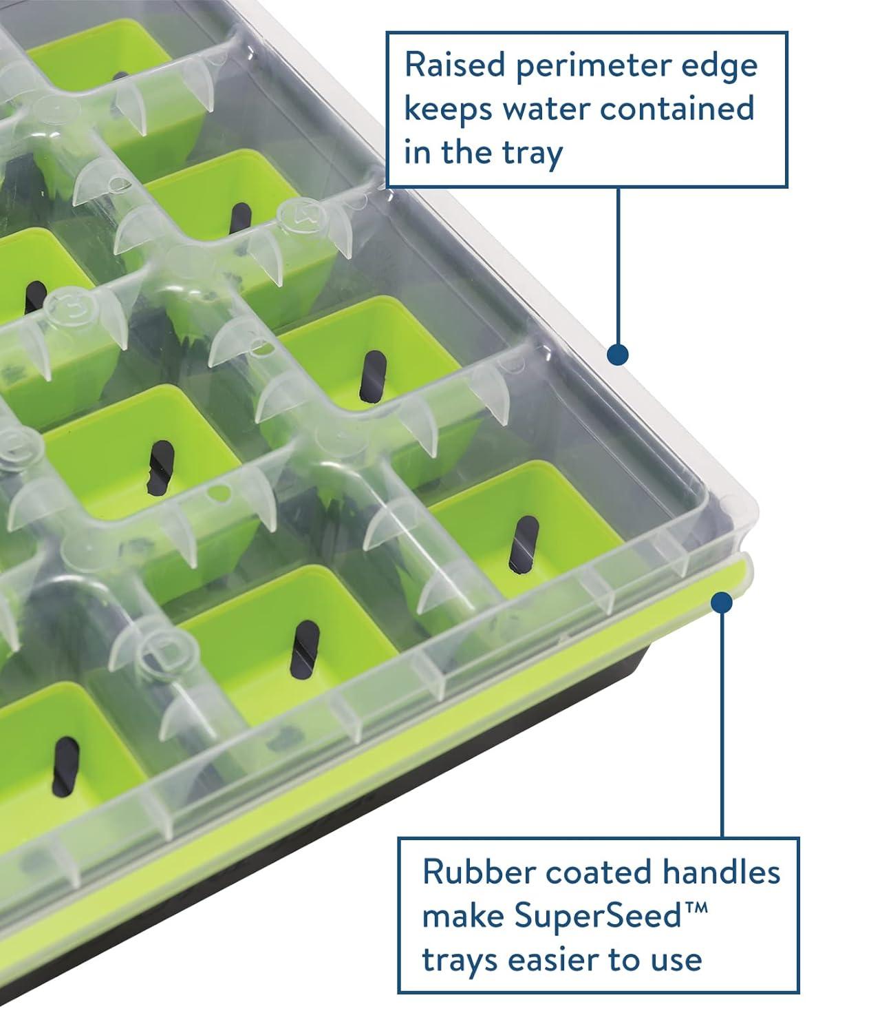 Burpee SuperSeed 16 XL Cell Seed Starting Tray - Reusable and Dishwasher Safe - Growing Tray for Seedlings and Plant Germination