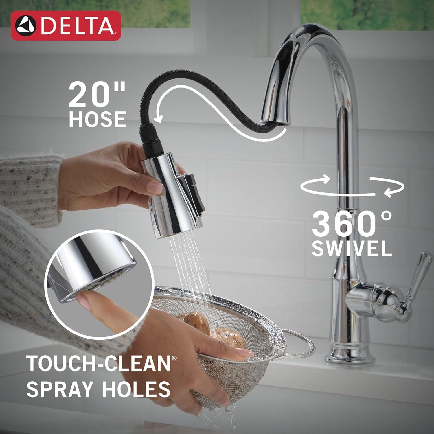 Chrome High-Arc Kitchen Faucet with Pull-Out Spray