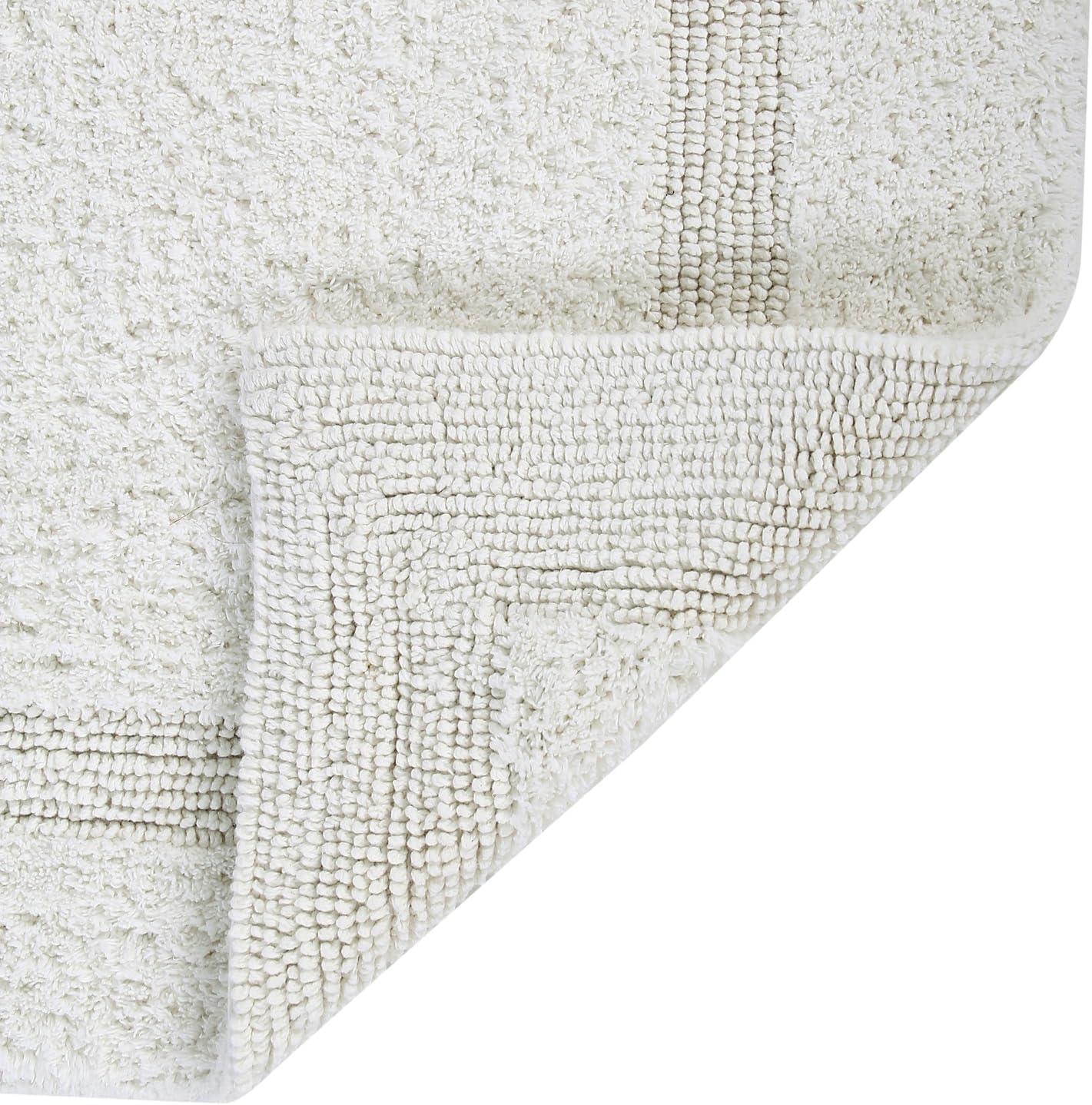 Ivory Cotton Tufted Reversible Bath Rug 24" x 40"