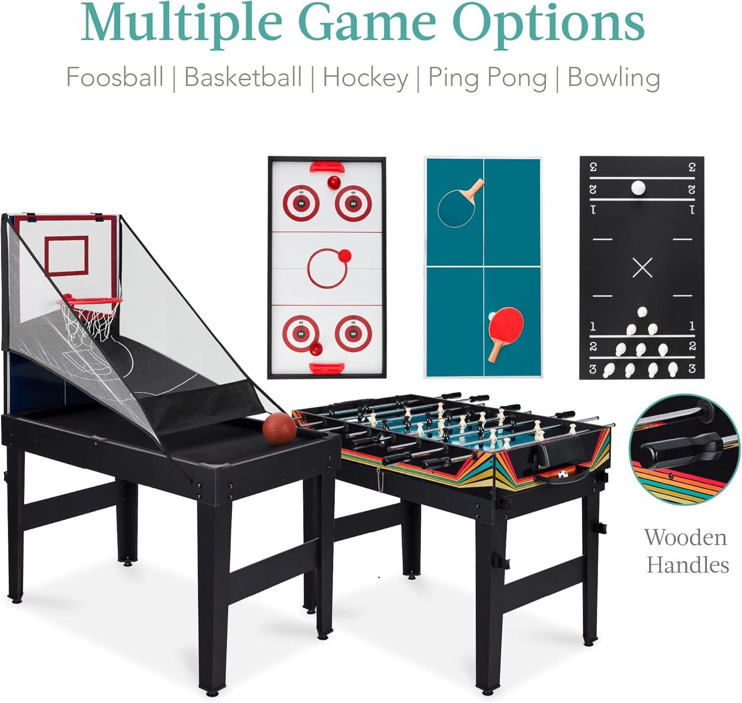 Best Choice Products 13-in-1 Combo Game Table Set w/ Ping Pong, Foosball, Basketball, Hockey, Archery - Arcade