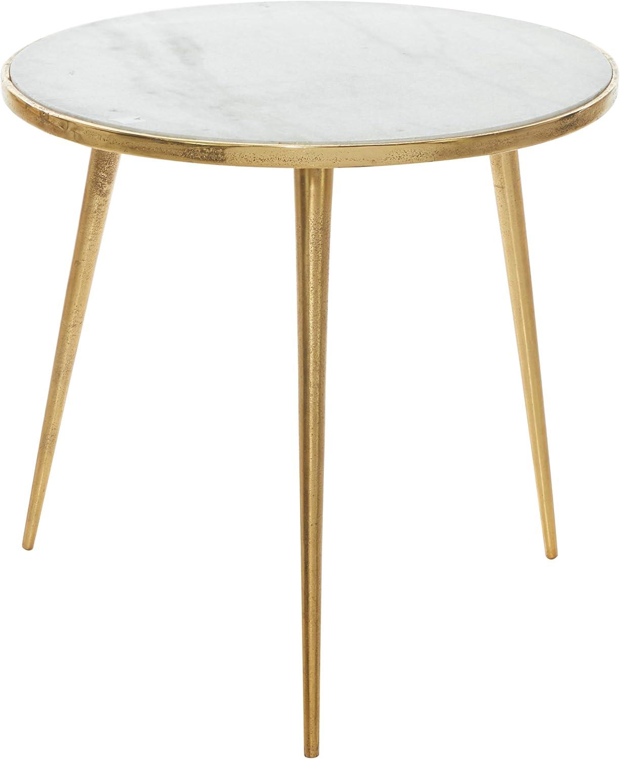 Contemporary Marble Accent Table Gold - Olivia & May: Indoor Use, Splayed Legs, Modern Style