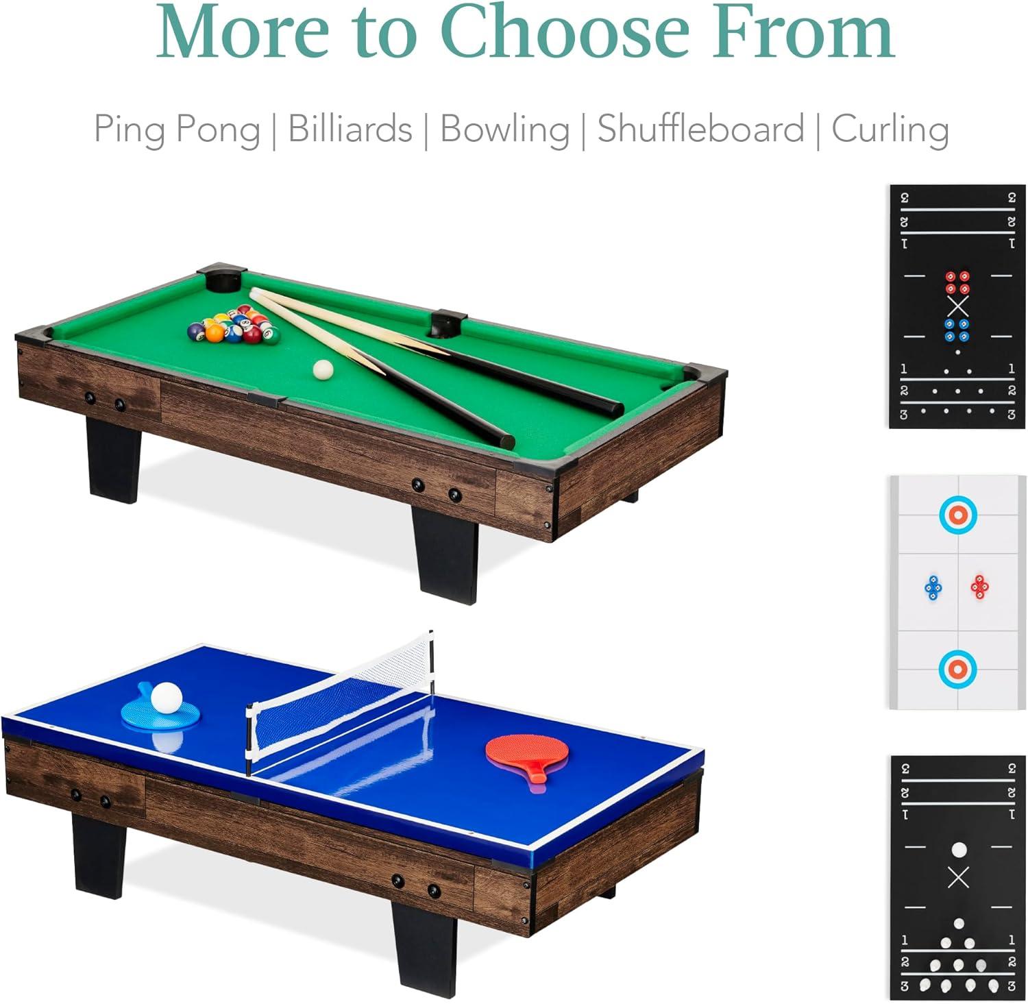 Best Choice Products 11-in-1 Kids Combo Game Set w/ Ping Pong, Foosball, Air Hockey, 5 Accessory Bags