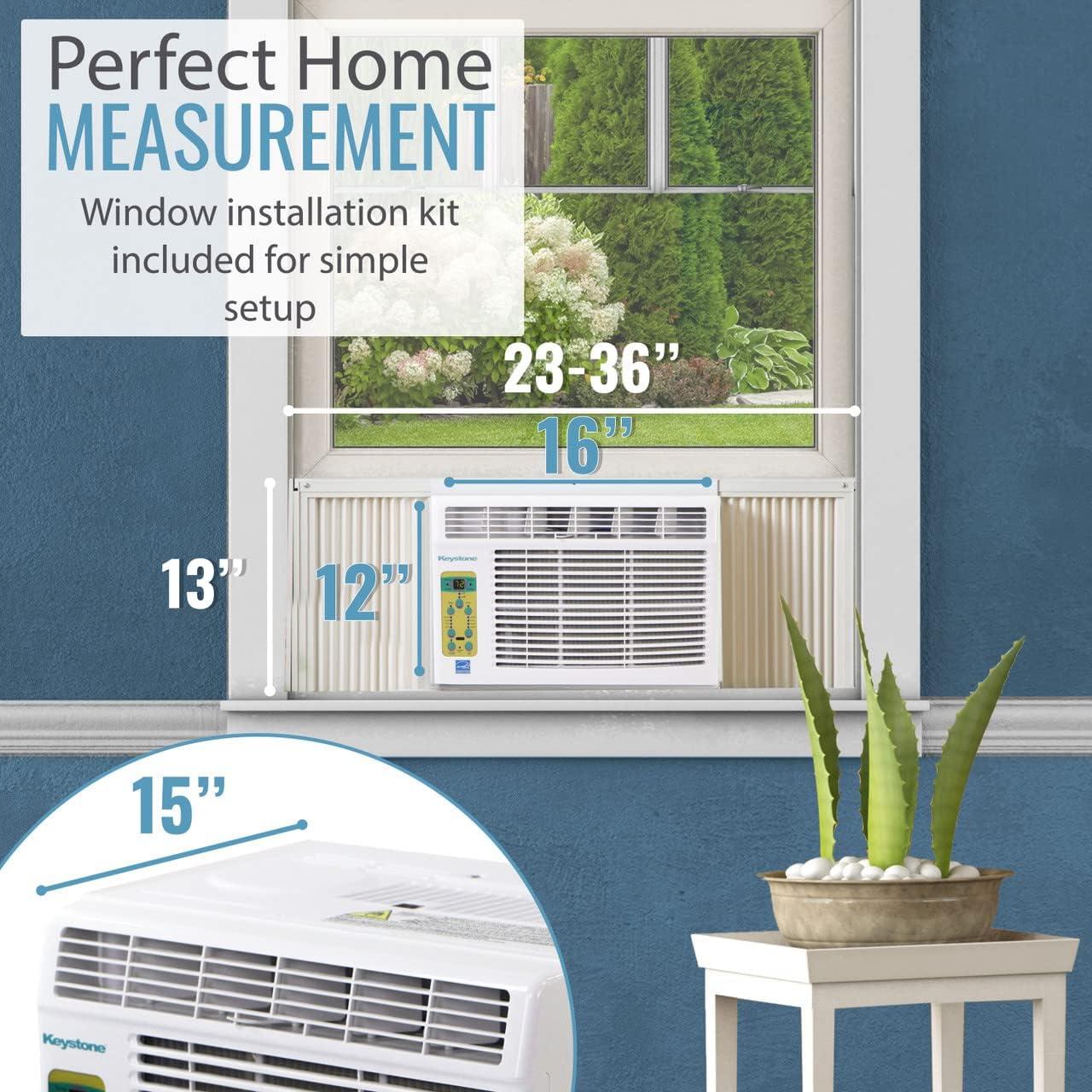 Keystone 5,000 BTU Window-Mounted Air Conditioner with Follow Me LCD Remote Control