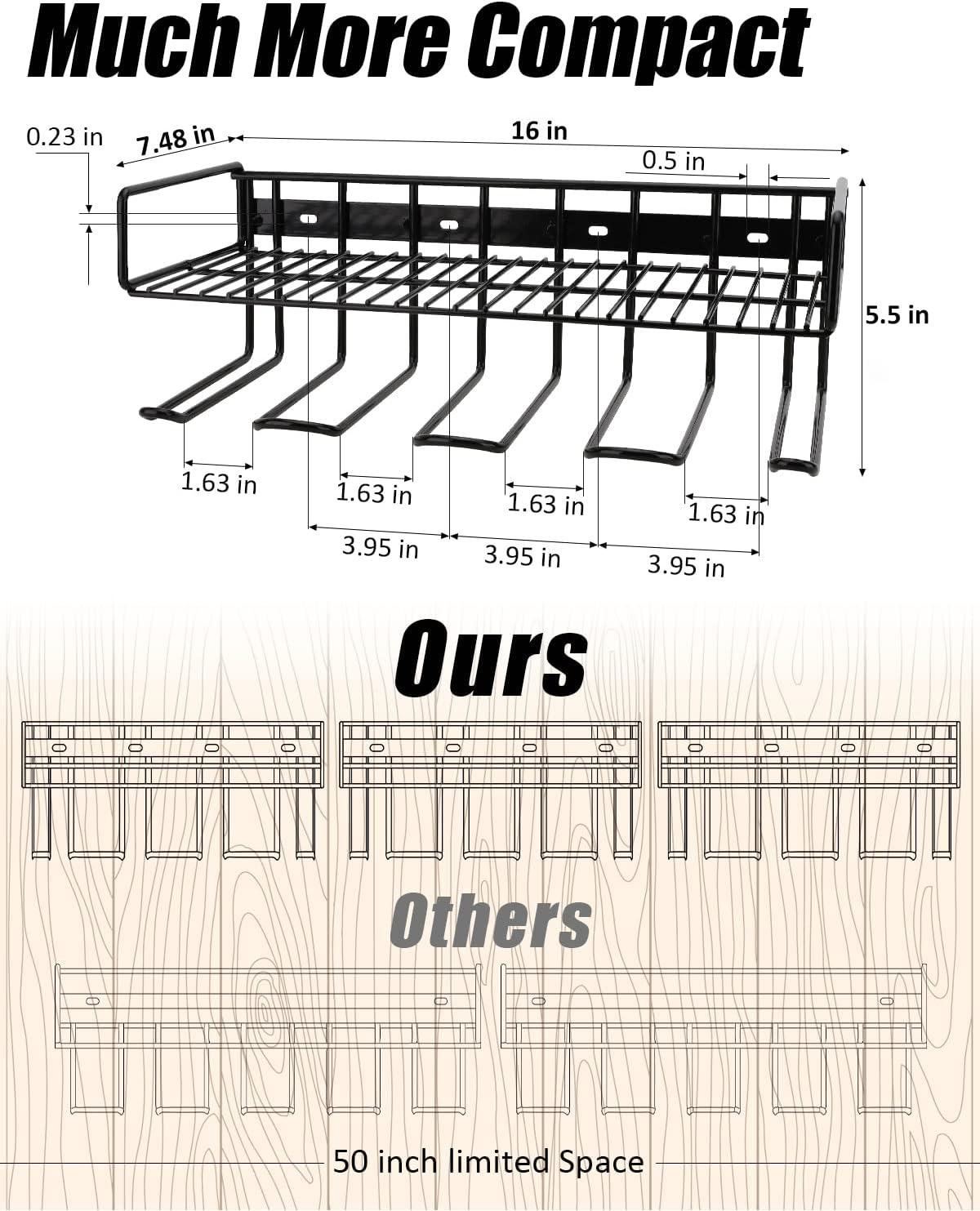 Black Powder Coated Steel Wall Mount Tool Organizer