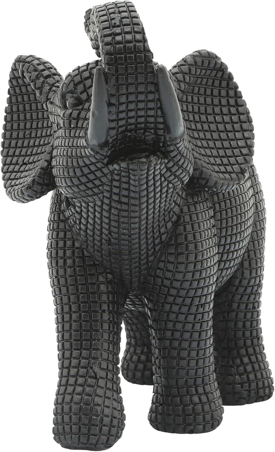 Sagebrook Home 7" Elephant Sculpture - Decorative Polyresin Black Elephant Statue For Home Decor - Table Accent, Desktop Figurine, Creative Home or