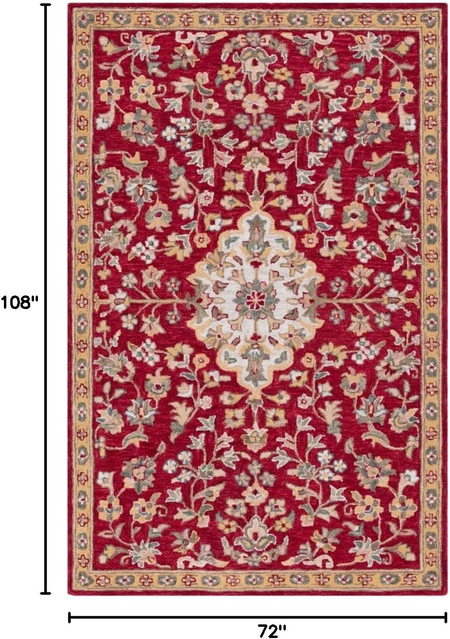 SAFAVIEH Blossom Layla Floral Area Rug, Red/Ivory, 6' x 9'