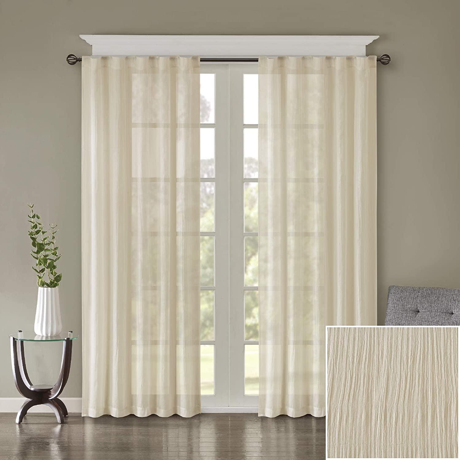 Madison Park Harper Solid Crushed Curtain Panel Pair (Set of 2)