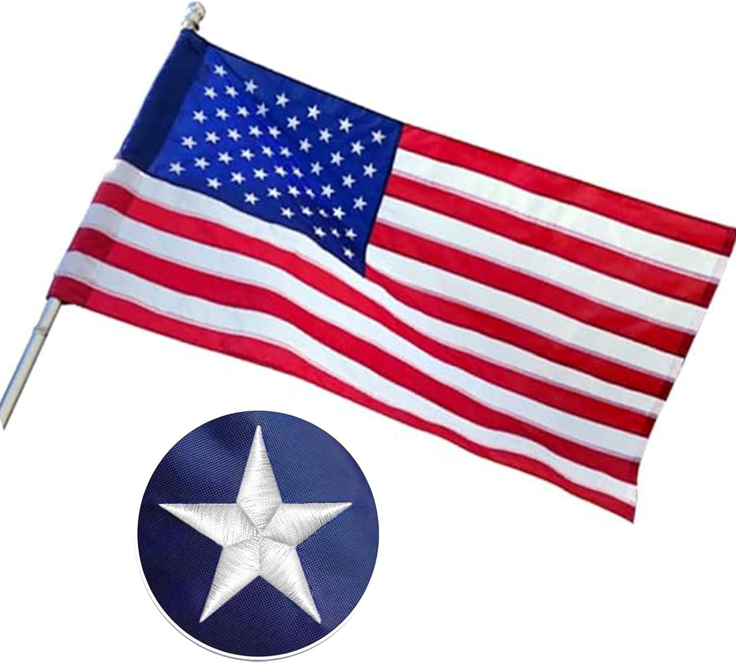 American flag USA flag 3x5FT-Embroidered Stars Flag Double Stitched Sewn Stripes Outdoors Indoors Heavy Duty flag Brass Grommets Banner