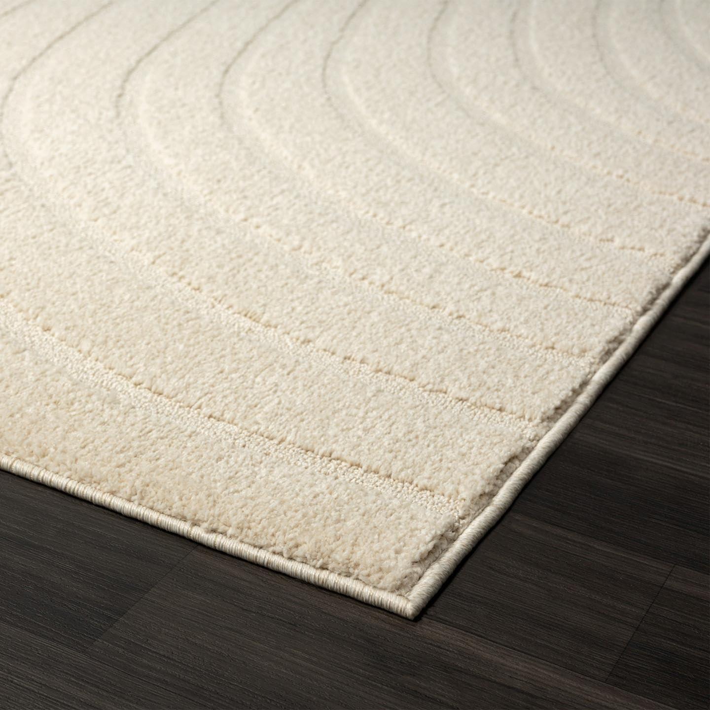 Luxe Weavers Modern Floral Indoor Cream 8x10 Area Rug