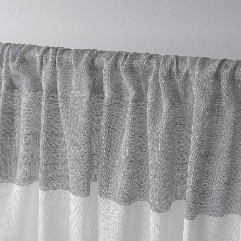 Exclusive Home Darma Sheer Linen Rod Pocket Curtain Panel Pair, 50"x108", Black Pearl