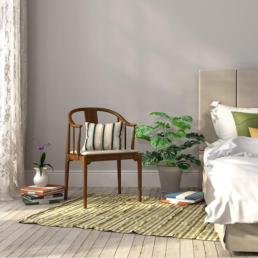 CLONG Artificial Palm Leaves Plants Faux Fake Monstera Turtle Leaf Tropical Large Palm Tree Leaves Plant Outdoor UV Resistant Plastic Plants (Green)