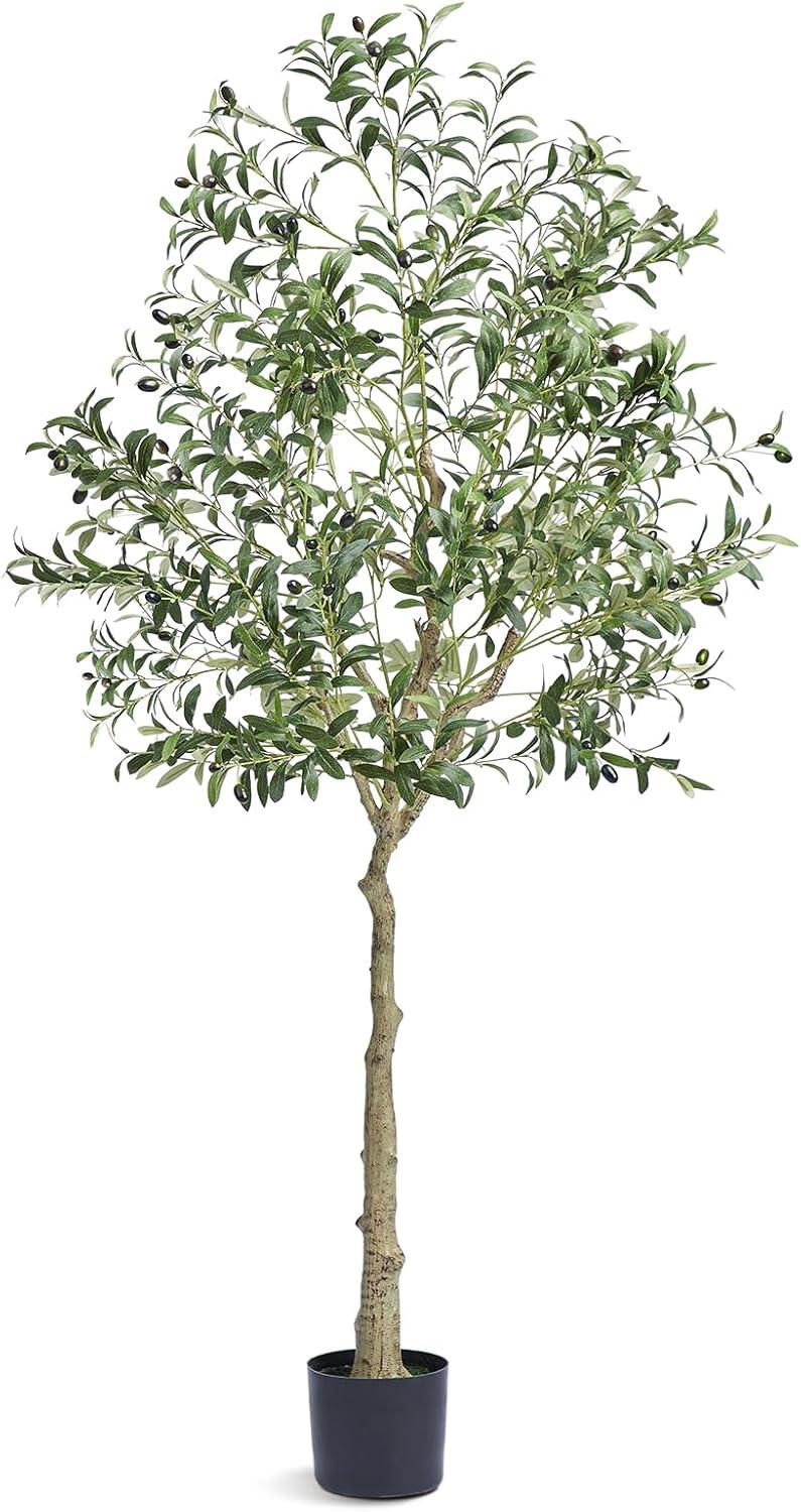 6 ft. Artificial Olive Tree Secure PE Material and Anti-Tip Tilt Protection Low-Maintenance Plant