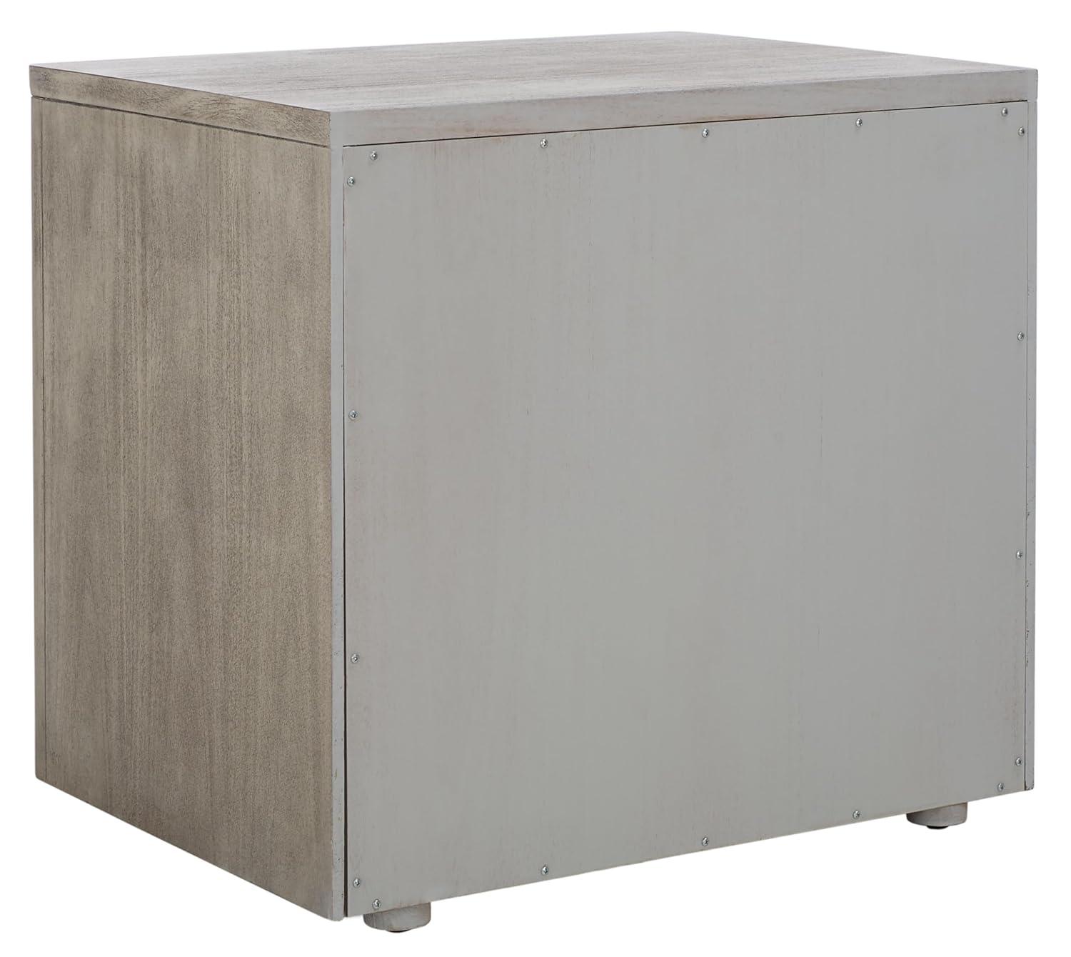 SAFAVIEH Light Grey Fully Assembled Couture Home Collection Rosey 3-Drawer Wood Nightstand