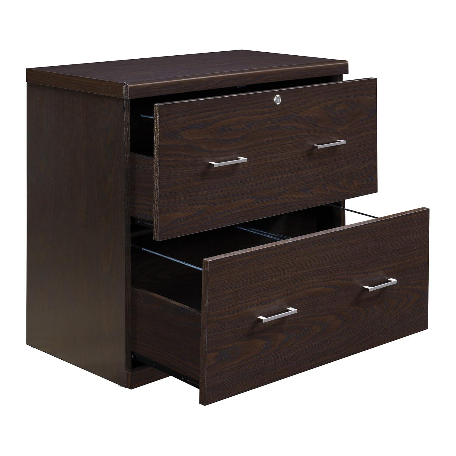 Alpine 2-Drawer Engineered Wood Lateral File with Lockdowel in Espresso Finish