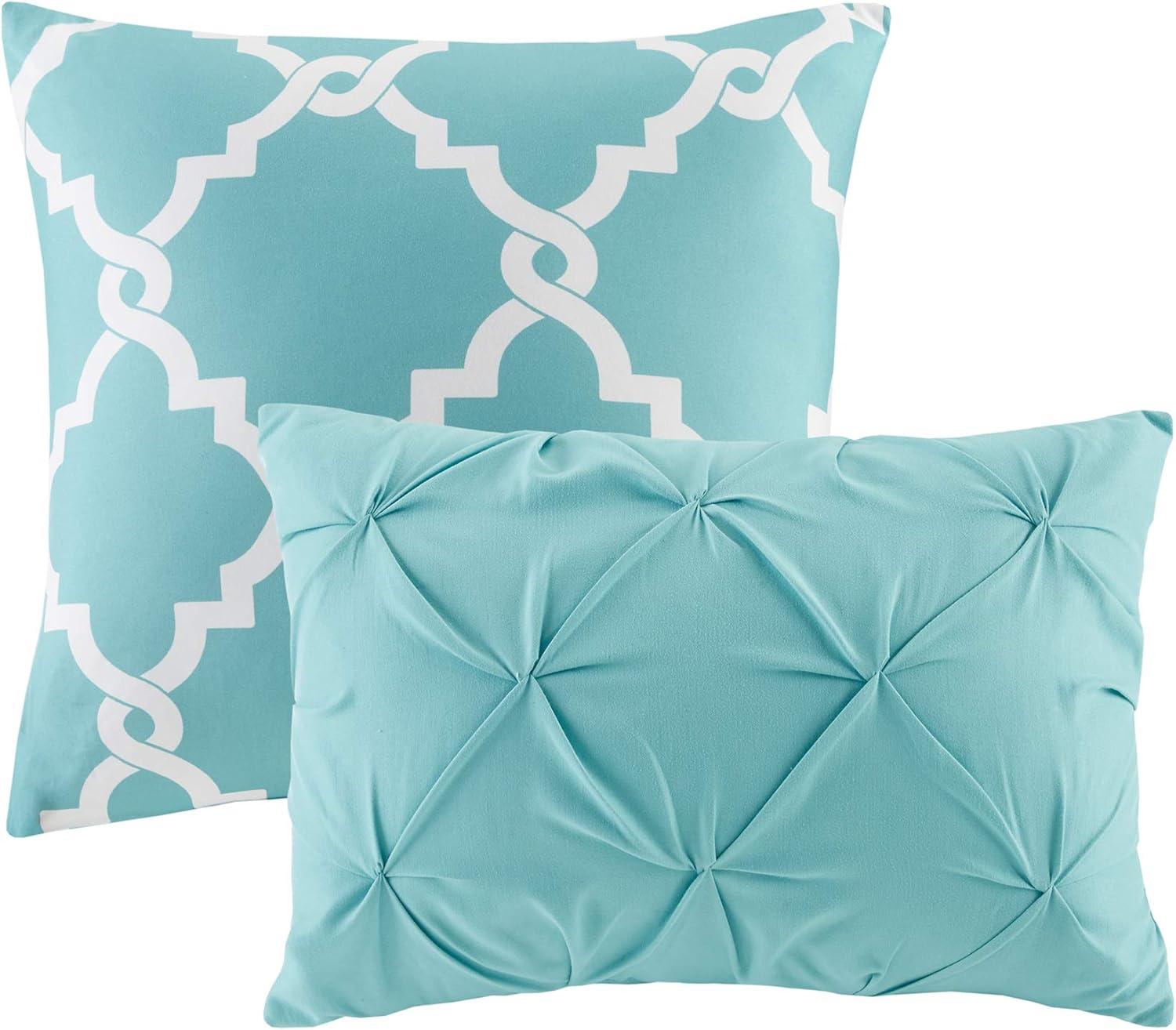 King Aqua and Grey Reversible Microfiber Comforter Set