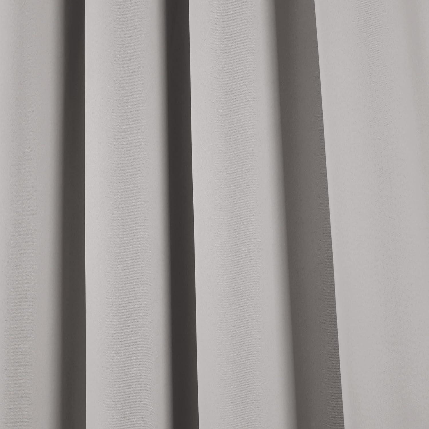 Lush Decor Insulated Grommet Blackout Window Curtain Panels, Pair, 52" W x 84" L, Gray - Classic Modern Design - Chic Window Decor - Long Curtains For Living Room, Bedroom, Or Dining Room