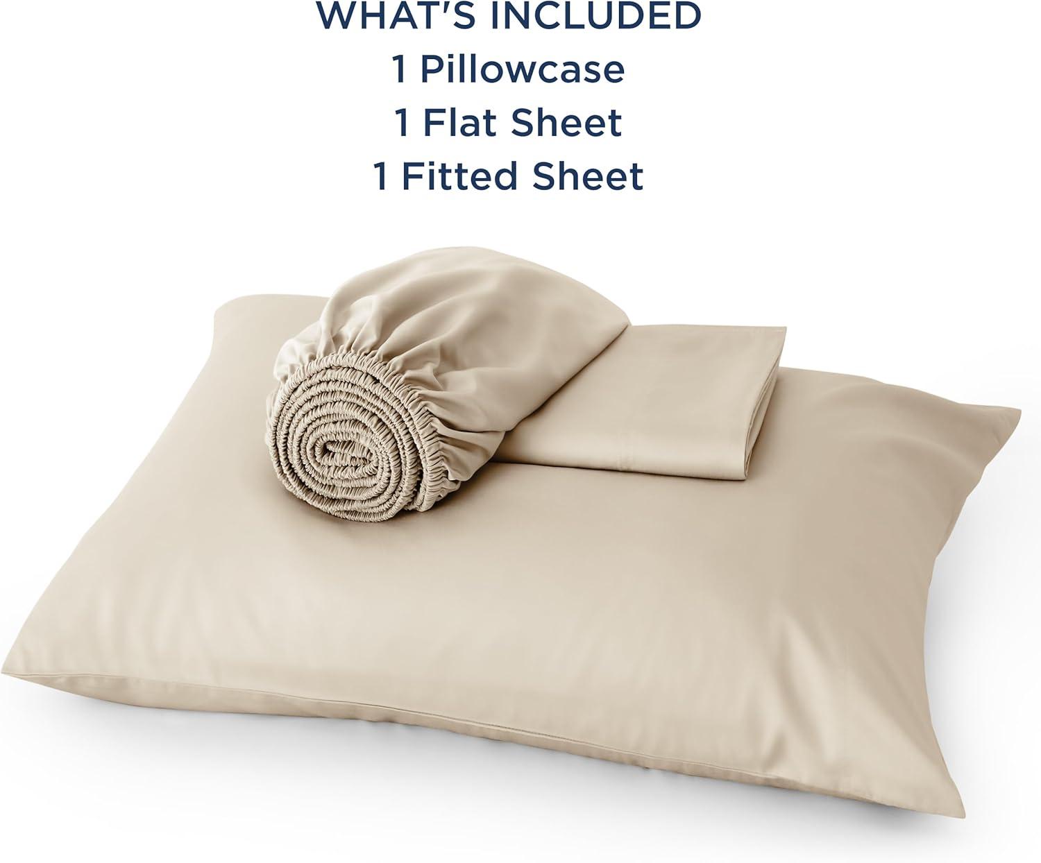 Rayon Derived from Bamboo Sheet Set 3 Pcs Solid Twin Dark Grey - Bedsure