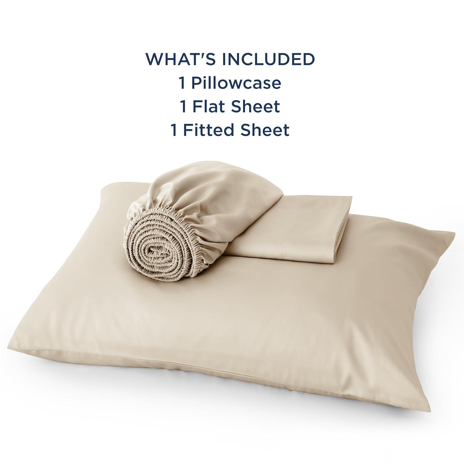 Rayon Derived from Bamboo Sheet Set 3 Pcs Solid Twin Dark Grey - Bedsure