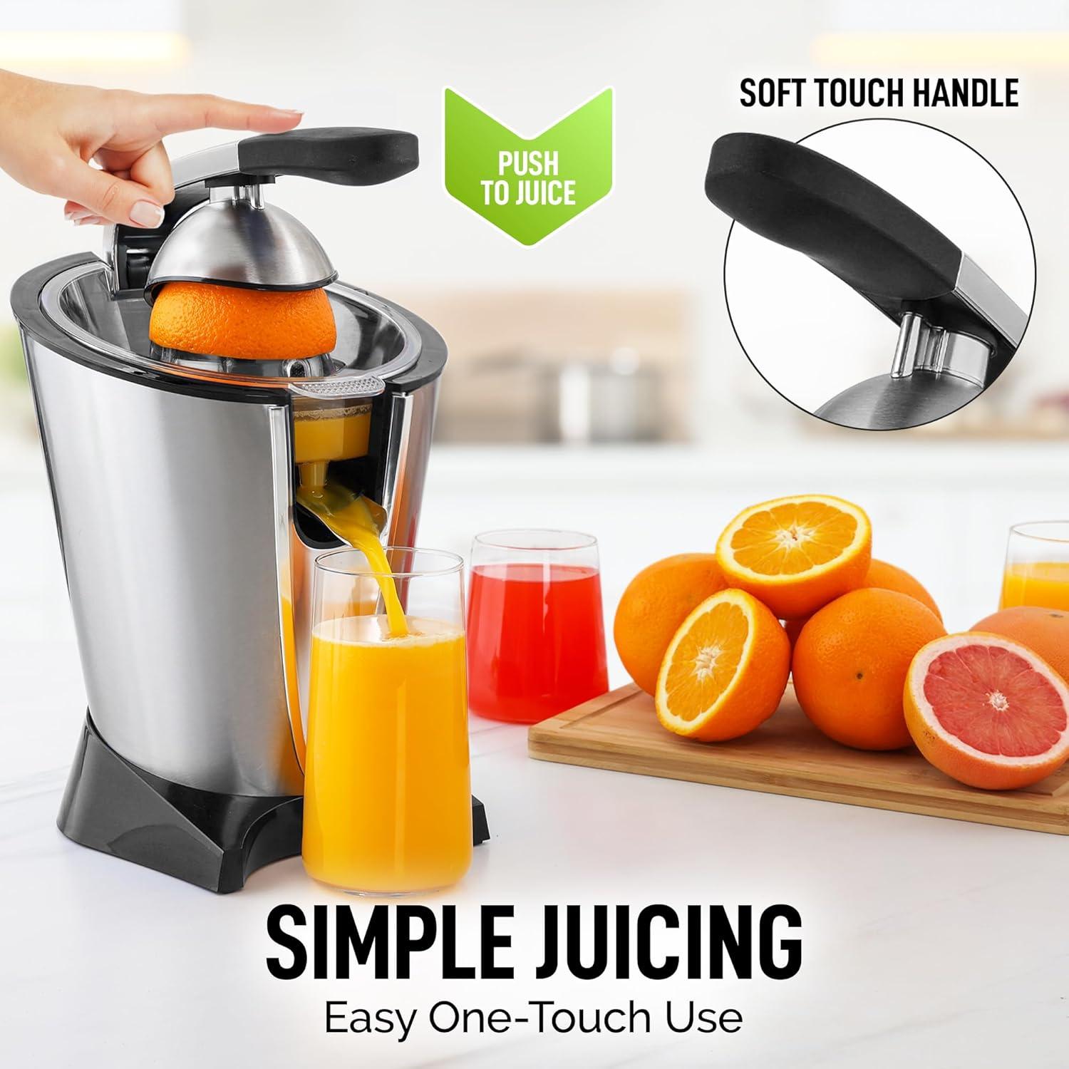 Stainless Steel Electric Citrus Juicer with Powerful Motor