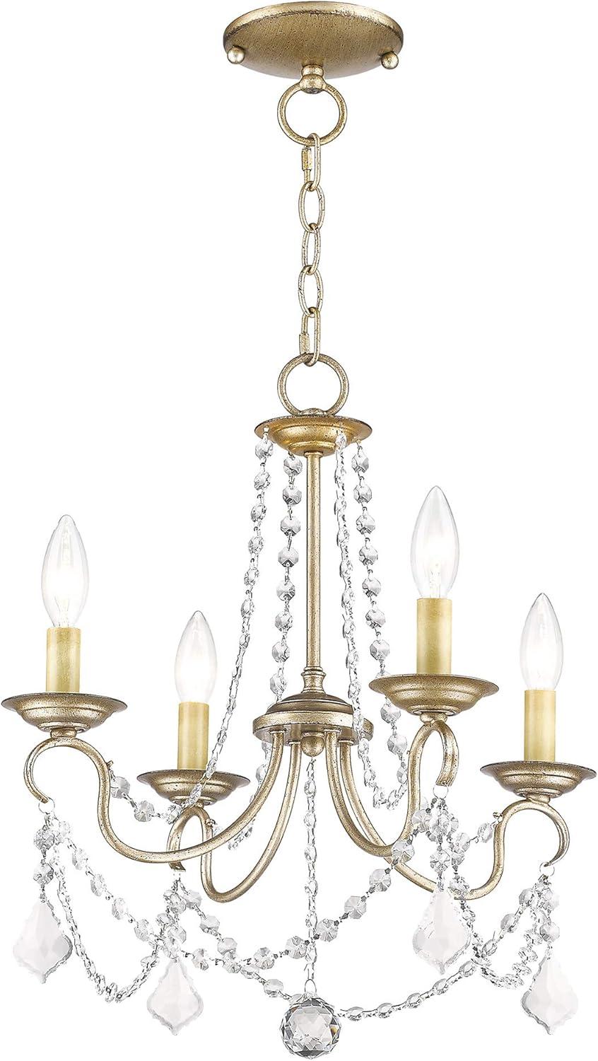 Livex Lighting Pennington 4 - Light Chandelier in  Antique Silver Leaf