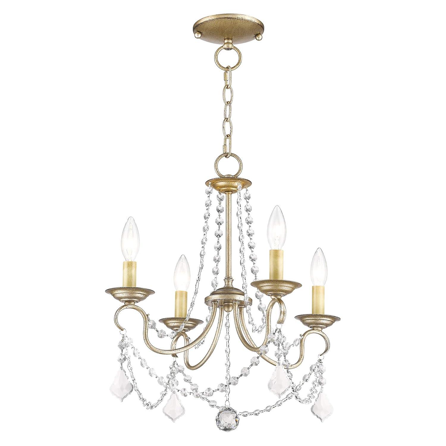 Livex Lighting Pennington 4 - Light Chandelier in Antique Silver Leaf