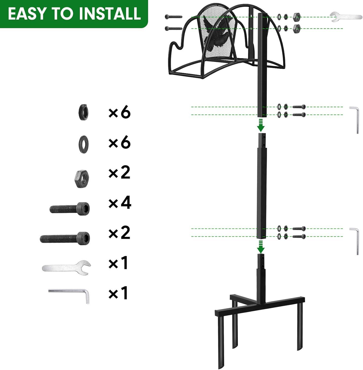 Black Metal Freestanding Eagle Garden Hose Holder