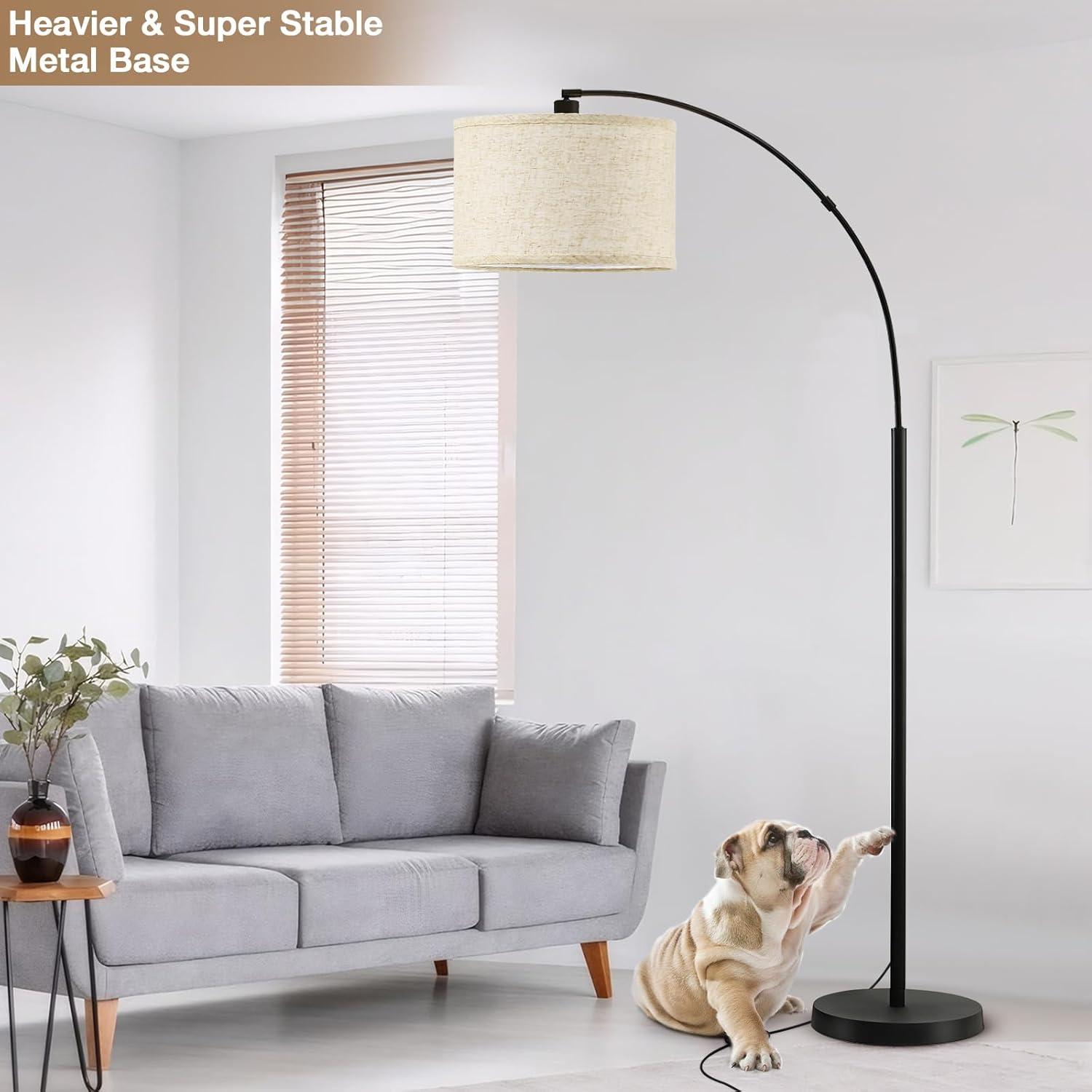 Mercer41 Vondal Arc Floor Lamps for Living Room Lighting, Modern Arched Lamp with Foot Switch