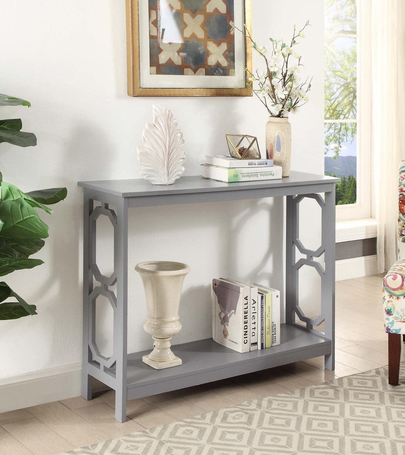 Gray Wood Console Table with Storage, 40" Length