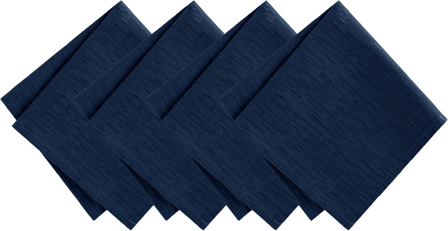 Navy Textured Water-Resistant Polyester Napkins, Set of 4