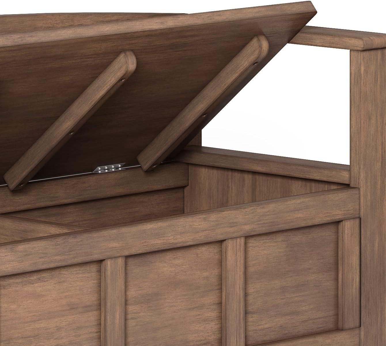Simpli Home Adams Solid Wood Entryway Lift Top Storage Bench
